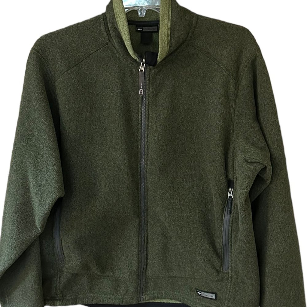 Men's REI Full Zip Fleece Jacket‎ Green XL Great Condition